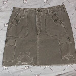 American Eagle Outfitters Distressed Gray Mini Skirt